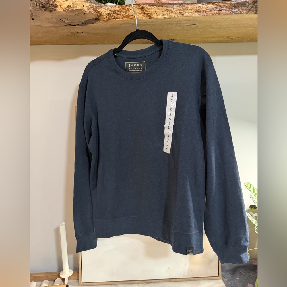 NWT Jachs New York Men's Ultra Soft Navy Heavyweight Crewneck Premium Sweatshirt